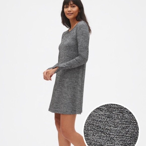 Gap Softspun Long Sleeve Metallic Swing Dress NWT - Picture 1 of 8